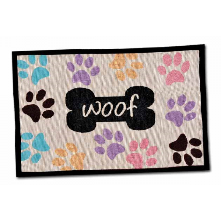 Bella Fashion Mats - Woof With Multi Paws