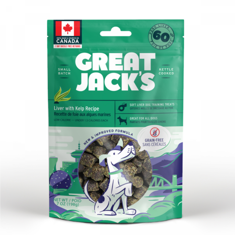 LocalID_70820 Canadian Jerky - Great Jack's GF LIVER & KELP Dog Treats - 198GM (7oz)