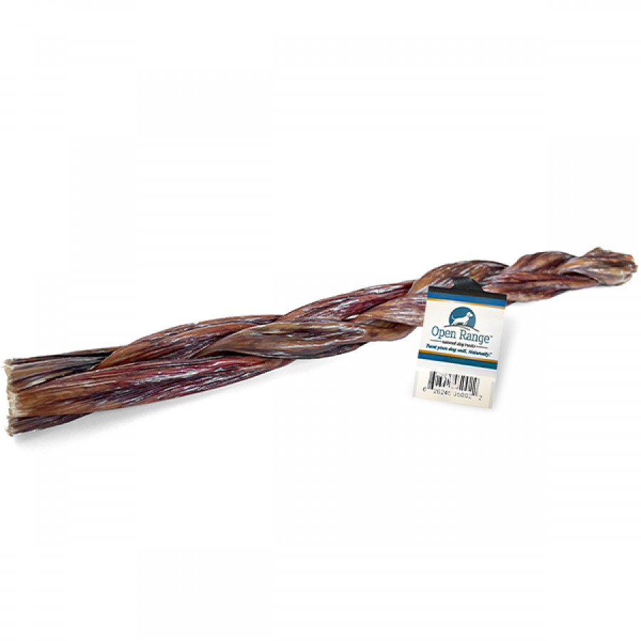 LocalID_64357 Open Range - Beef CHOMPER Esophagus BRAID Dog Chew - 30CM (12in)