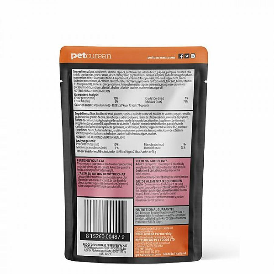LocalID_68575 Petcurean - GO! Digestive TUNA and SALMON Pate Wet Cat Food - 71GM (2.5oz)