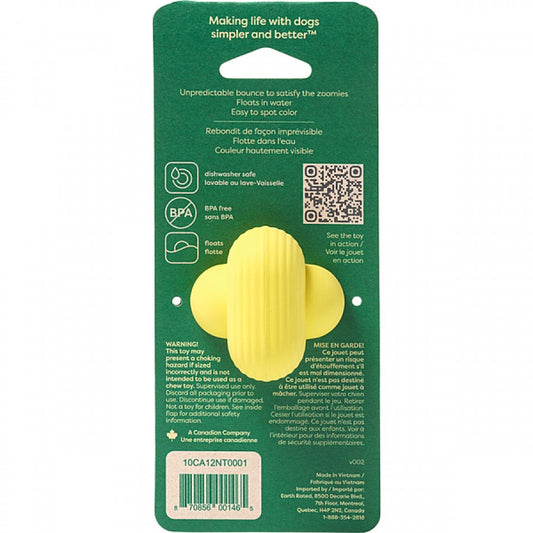 LocalID_67298 Earth Rated - Rubber Fetch Toy - YELLOW - SMALL - 5CM (2in)