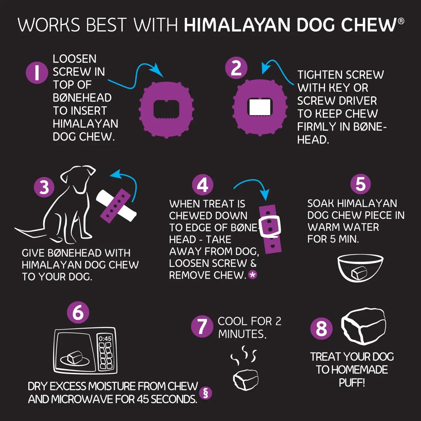 Himalayan - Bonehead Dog Toy - SMALL - 9.5CM (4in)