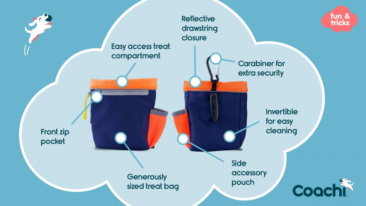 LocalID_70375 Company of Animals - Tricks Train & Treat Bag - Navy & Light Blue - 18CM (7in) Tall