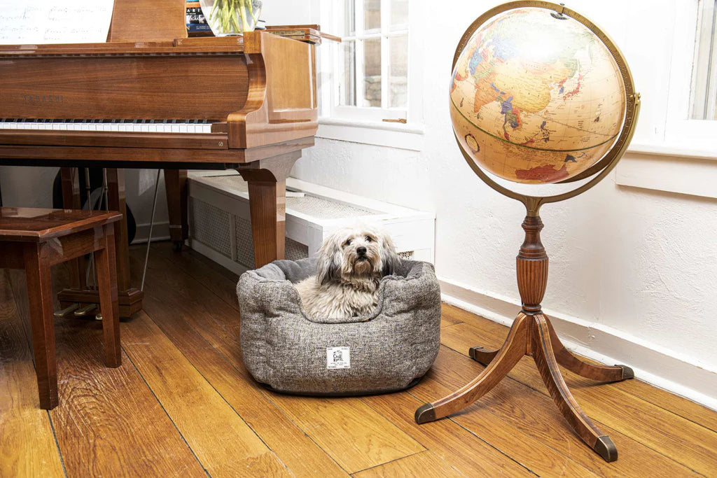 LocalID_66166 Dog Gone Smart - Chill Kuzzi FIR Round Bed - GREY - 91.5 x 91.5 x 38CM (30x30x13in)