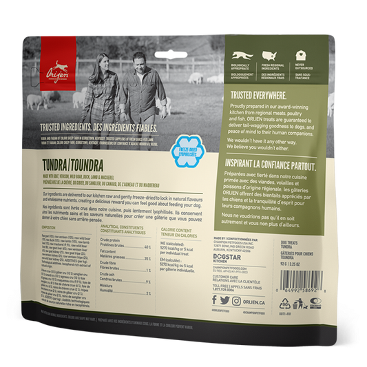 LocalID_30519 Champion Foods - Orijen Freeze Dried TUNDRA Dog Treats - 92G