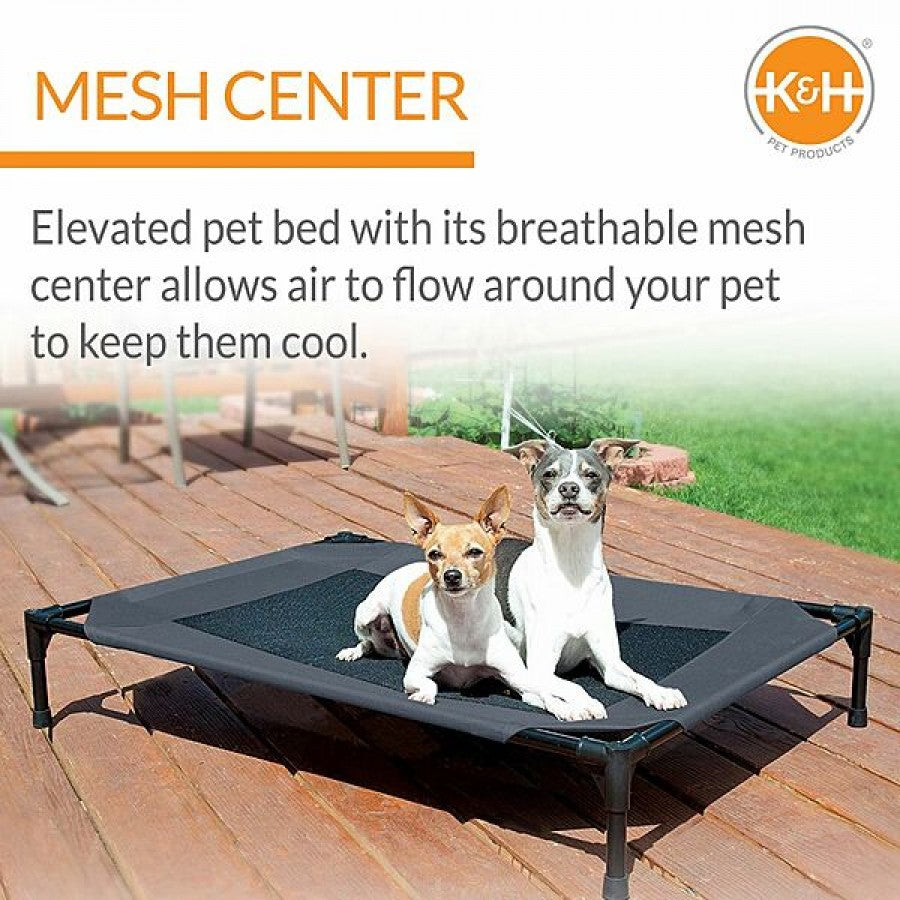 LocalID_64764 K and H - Pet Cot Mesh - CHARCOAL - LARGE - 76 x 107 x 17.8CM (30x42x7in)