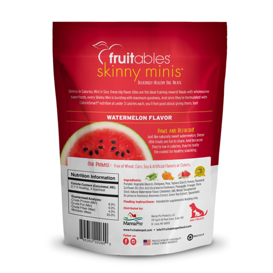 LocalID_68274 Fruitables - Skinny Minis WATERMELON Chewy Dog Treats - 141GM (5oz)