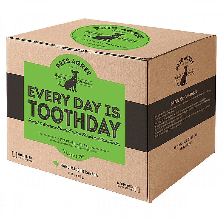 *S.O. - Up to 2 Week Wait* Pets Agree - Everyday Is TOOTH Day Grain Free Dog Treat - SMALL - 6.8KG (15lb)