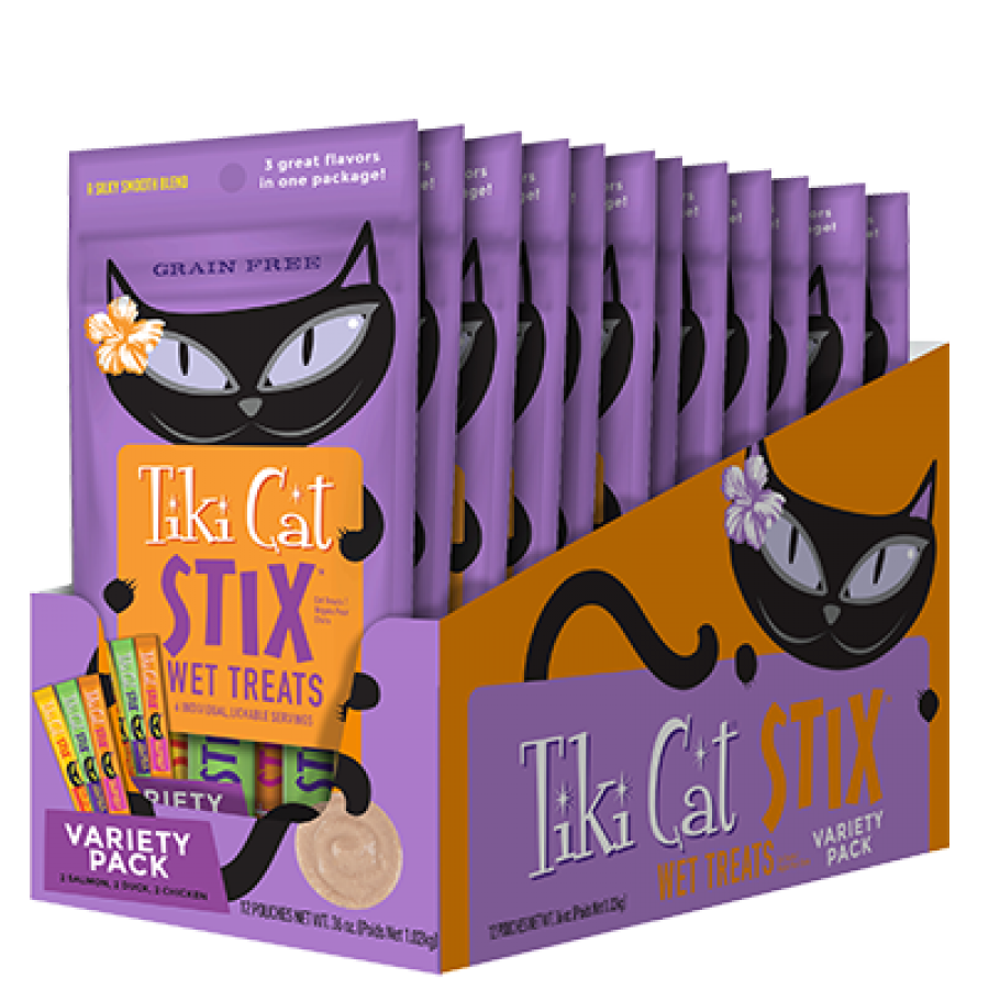 LocalID_68894 Tiki Cat - Stix Wet Cat Treats - MULTIFLAVOR Pack - 85GM (3oz) - 6PK