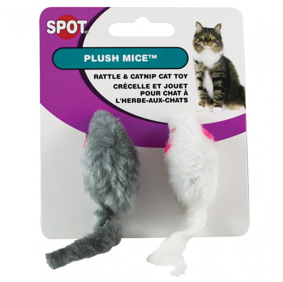 *S.O. - Up to 2 Week Wait* Spot - Ethical Pet - Mice Rattle & Catnip Cat Toy - 12CM (4.8in) - 2PK