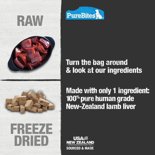 Pure Bites - Freeze Dried LAMB Dog Treats - 45GM (1.58oz)