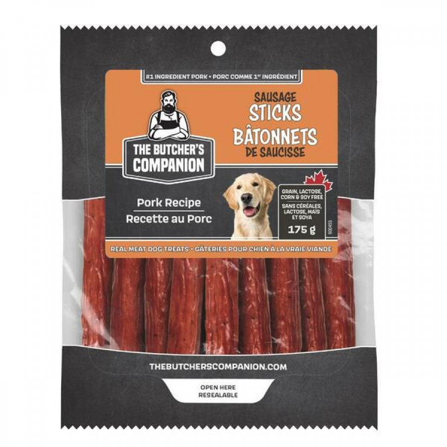 LocalID_71390 The Butcher's Companion - PORK Recipe Sausage Sticks Dog Treats - 175GM