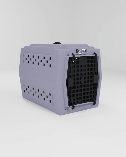 Ruff Land Kennel medium size in Lilac colour with vent holes