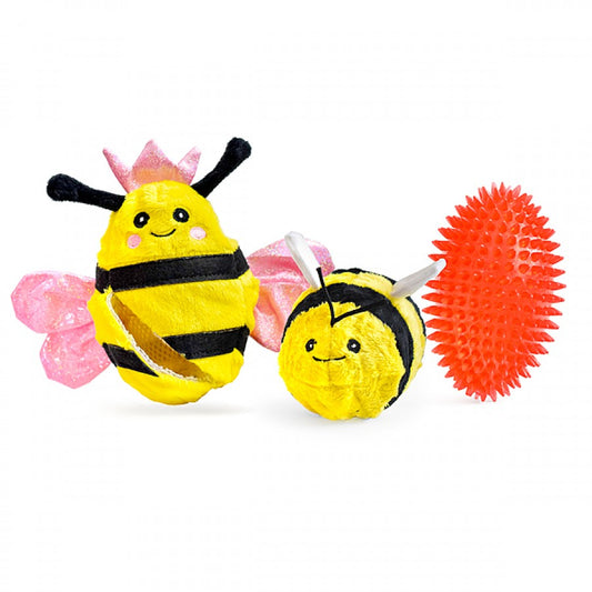 Patchwork Pet - Prickles Queen Bee with Bumble Bee Dog Toy - 12.7CM (5in)