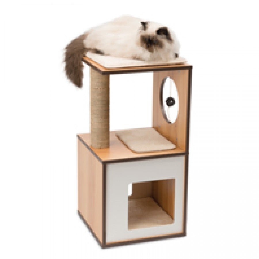 LocalID_65894 Catit - Vesper V-Box Cat Tree - Walnut - SMALL - 37 x 37 x 72.5CM (14.5x14.5x28.5in)