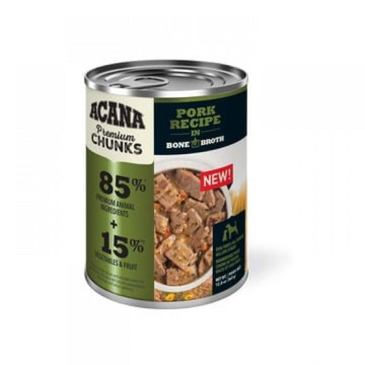 LocalID_48543 Champion Foods - Acana - Premium Chunks, PORK Recipe in Bone Broth Wet Dog Food - 363g (12.8oz)