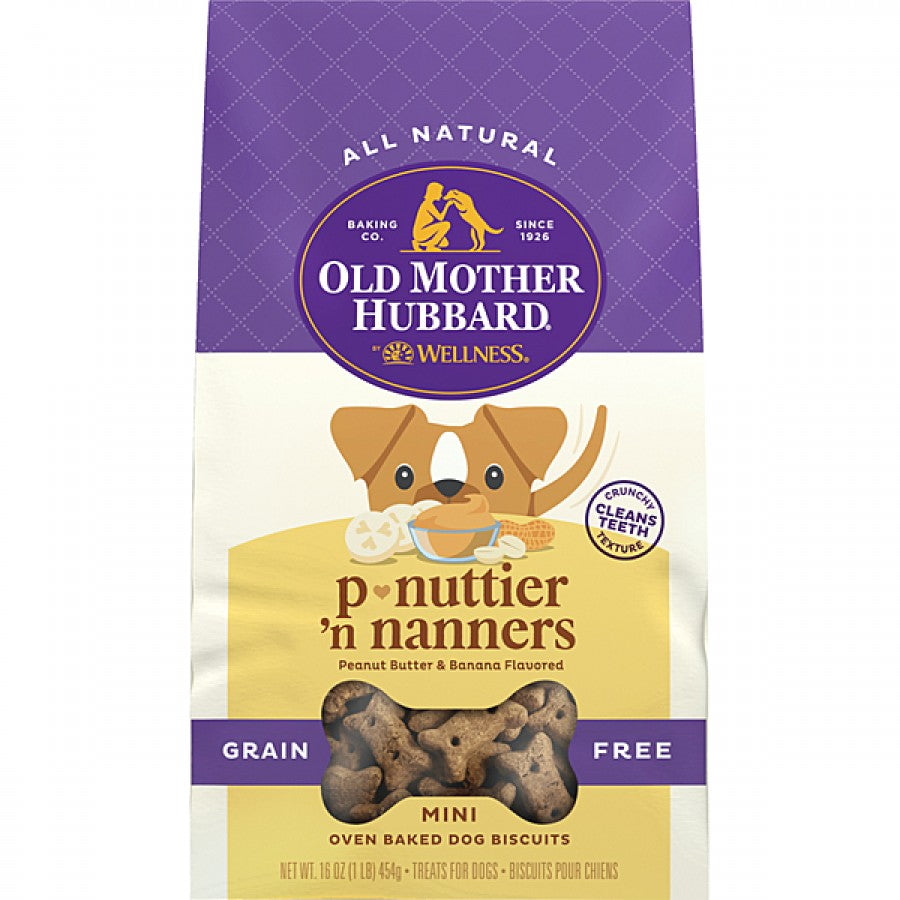 LocalID_56809 Old Mother Hubbard - Grain Free P-NUTTIER 'N NANNERS Dog Treats - MINI - 453GM (16oz)