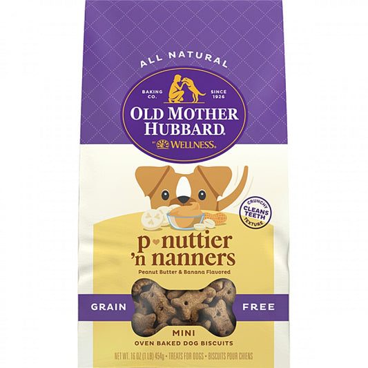 LocalID_56809 Old Mother Hubbard - Grain Free P-NUTTIER 'N NANNERS Dog Treats - MINI - 453GM (16oz)