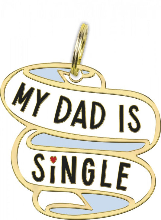 LocalID_70742 Primitives by Kathy - My Dad Is Single Collar Charm - 2.5CM (1in)