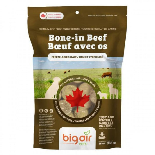 LocalID_70748 Big Air Pets - Freeze Dried Raw BONE-IN BEEF Dog Food - 454GM (16oz)
