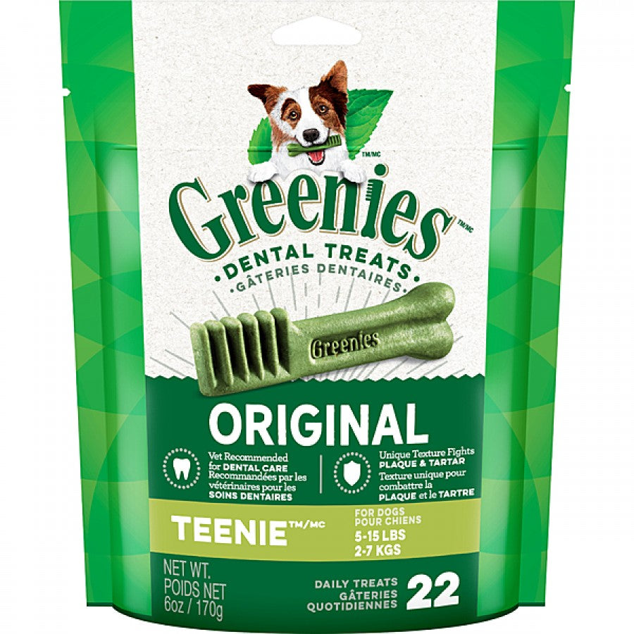 Greenies - Dental Chew ORIGINAL Dog Chew - TEENIE - 170GM (6oz) - 22CT