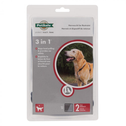 LocalID_37174 PetSafe - 3 in 1 Dog Harness and Car Restraint Black - Large