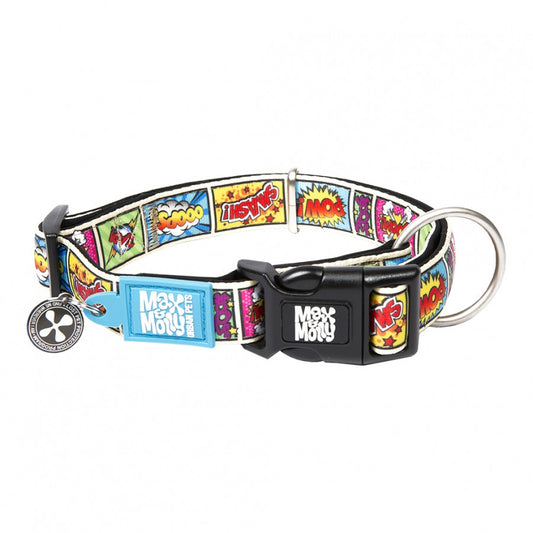 *DISC* MAX & MOLLY - Smart ID Collar - COMIC - MEDIUM - 3/4in x 13-21in