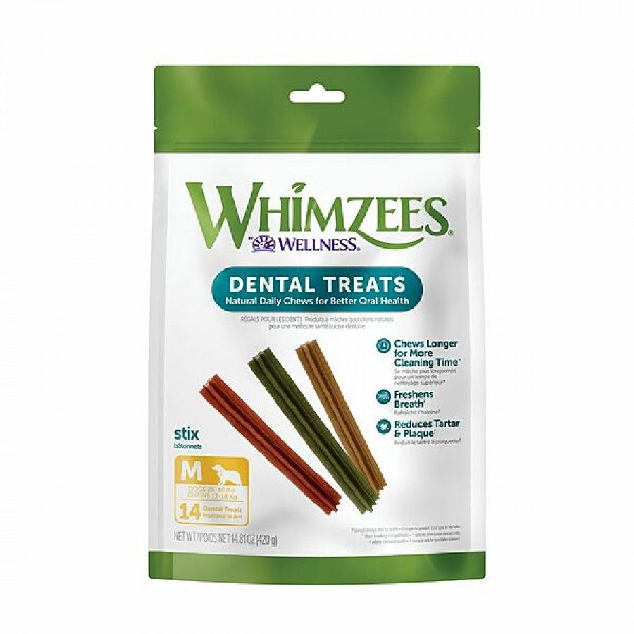 Whimzees - STIX Dental Chew - MEDIUM - 18CM (7in) - 14PK