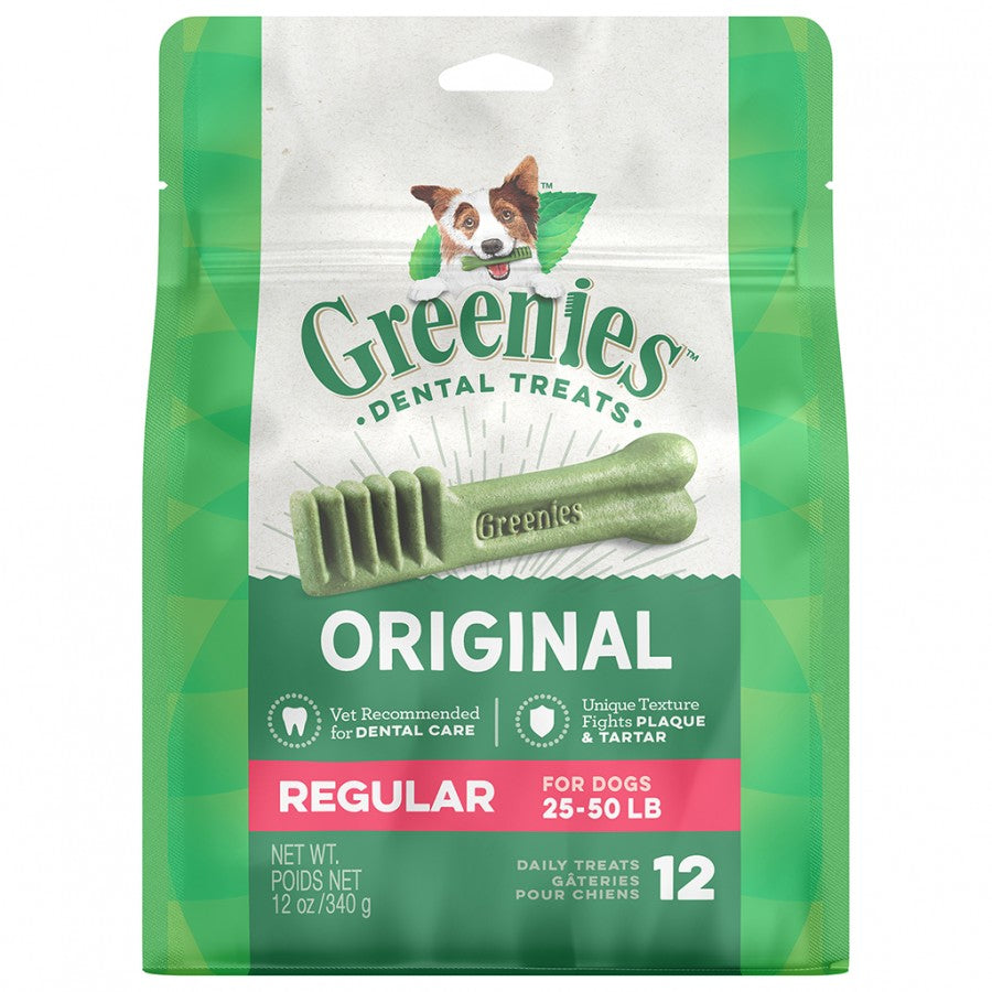 Greenies - Dental Chew ORIGINAL Dog Chew - REGULAR - 340GM (12oz) - 12CT