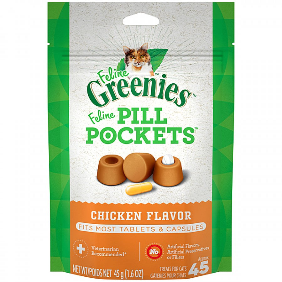 Greenies - Pill Pockets CHICKEN Cat Treat - 45GM (1.6oz)