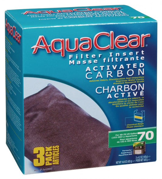 LocalID_64277 AquaClear - 70 Activated Carbon Filter Insert - 3 Pack - 420GM (14.8 oz)