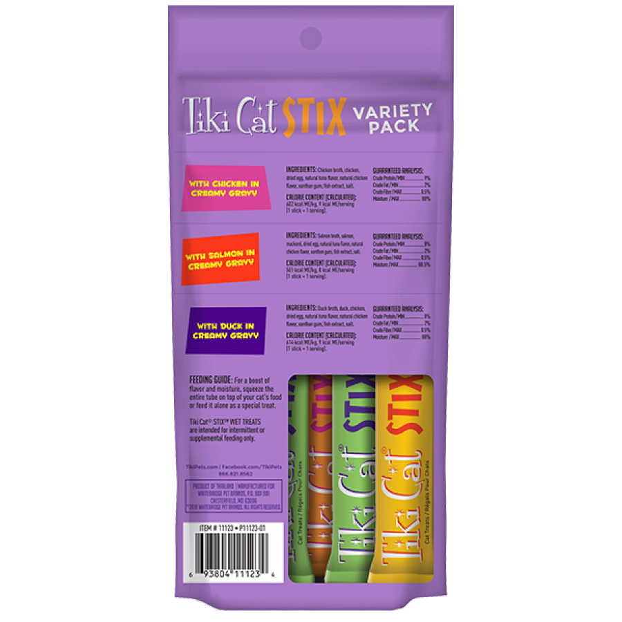 Tiki Cat - Stix Wet Cat Treats - MULTIFLAVOR Pack - 85GM (3oz) - 6PK