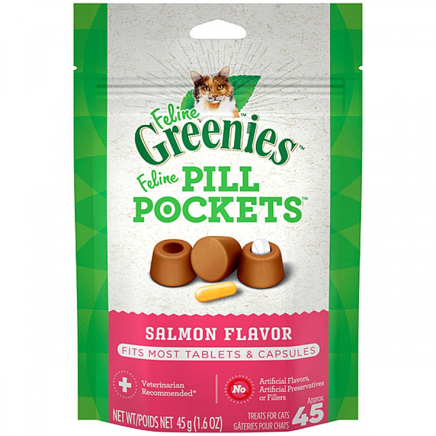 *S.O. - Up to 2 Week Wait* Greenies - Pill Pockets SALMON Cat Treat - 45GM (1.6oz)