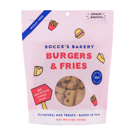 Bocce's Bakery - Crunchy Biscuits BURGERS and FRIES Dog Treat - 141GM (5oz)