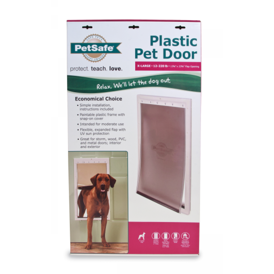 PetSafe - Plastic Pet Door White - XLARGE - (13 3/4in x 23 3/4in)