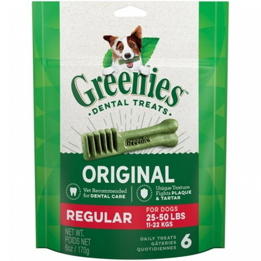 Greenies - Dental Chew ORIGINAL Dog Chew - REGULAR - 170GM (6oz) - 6CT