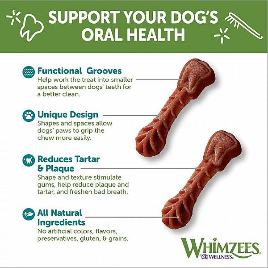 Whimzees - Brushzees Dog Chew - XSMALL - 360GM (12.7oz) - 48PK