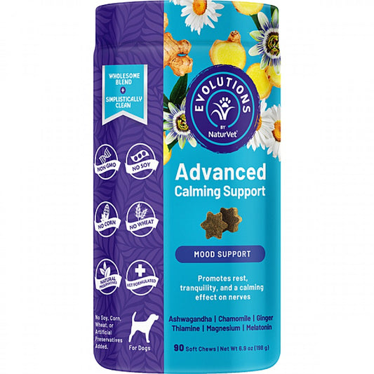 NaturVet - Advanced Calming Soft Chews Dog Supplement - 198GM (6.9oz) - 90CT