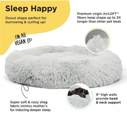 *DISC* Best Friends By Sheri - Donut Shag Bed - GREY - XLARGE - 114 x 114CM (45x45in)