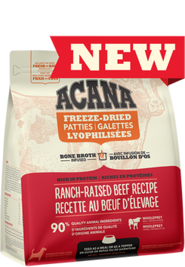 Champion Foods - Acana Freeze Dried Morsels RANCH-RAISED BEEF Dog Food - 227GM (8oz)