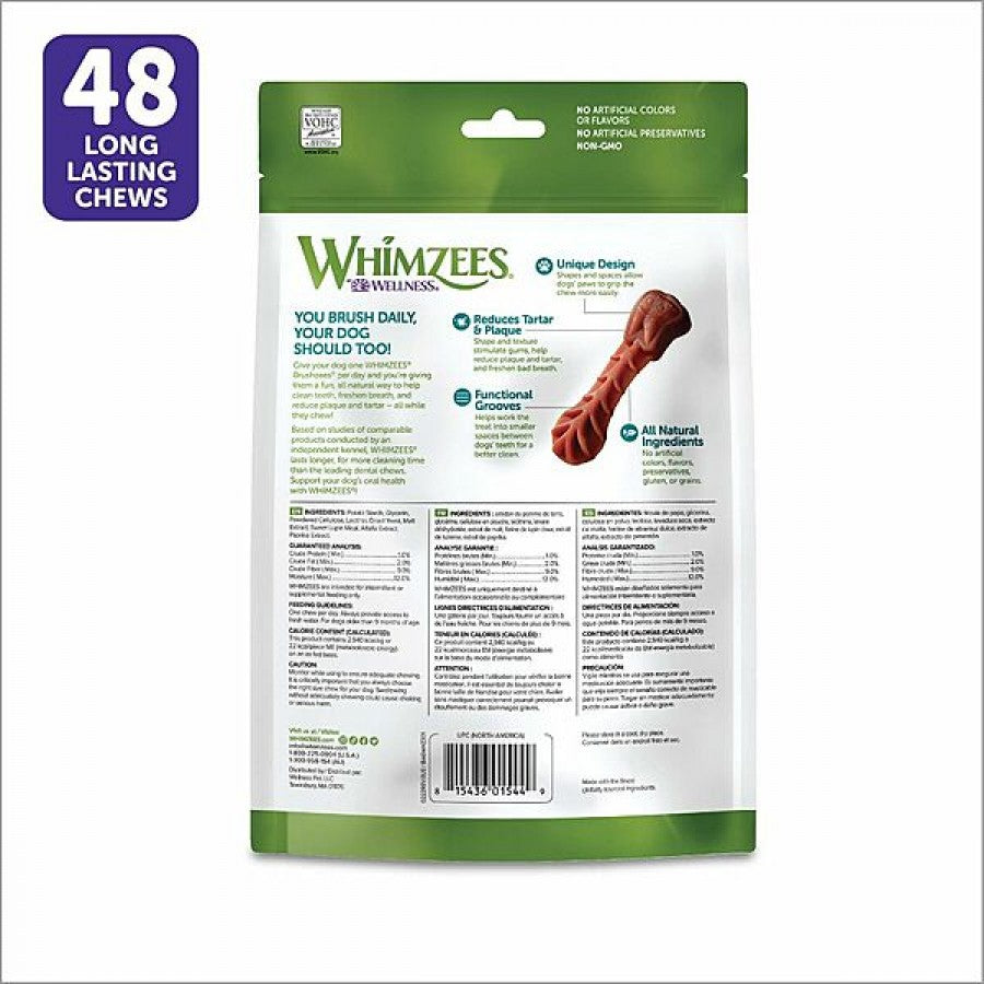 Whimzees - Brushzees Dog Chew - XSMALL - 360GM (12.7oz) - 48PK