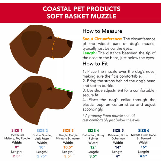LocalID_70245 Coastal - Soft Basket Dog Muzzle - Black - Size 1