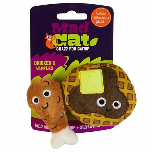 *S.O. - Up to 2 Week Wait* Mad Cat - Chicken and Waffles Cat Toy - 9CM (3.6in) - 2PK