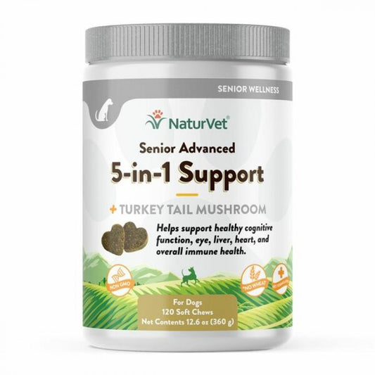 *S.O. - Up to 2 Week Wait* Naturvet - Senior 5-in-1 Support Soft Chew Supplement - 360GM (12.6oz) - 120CT