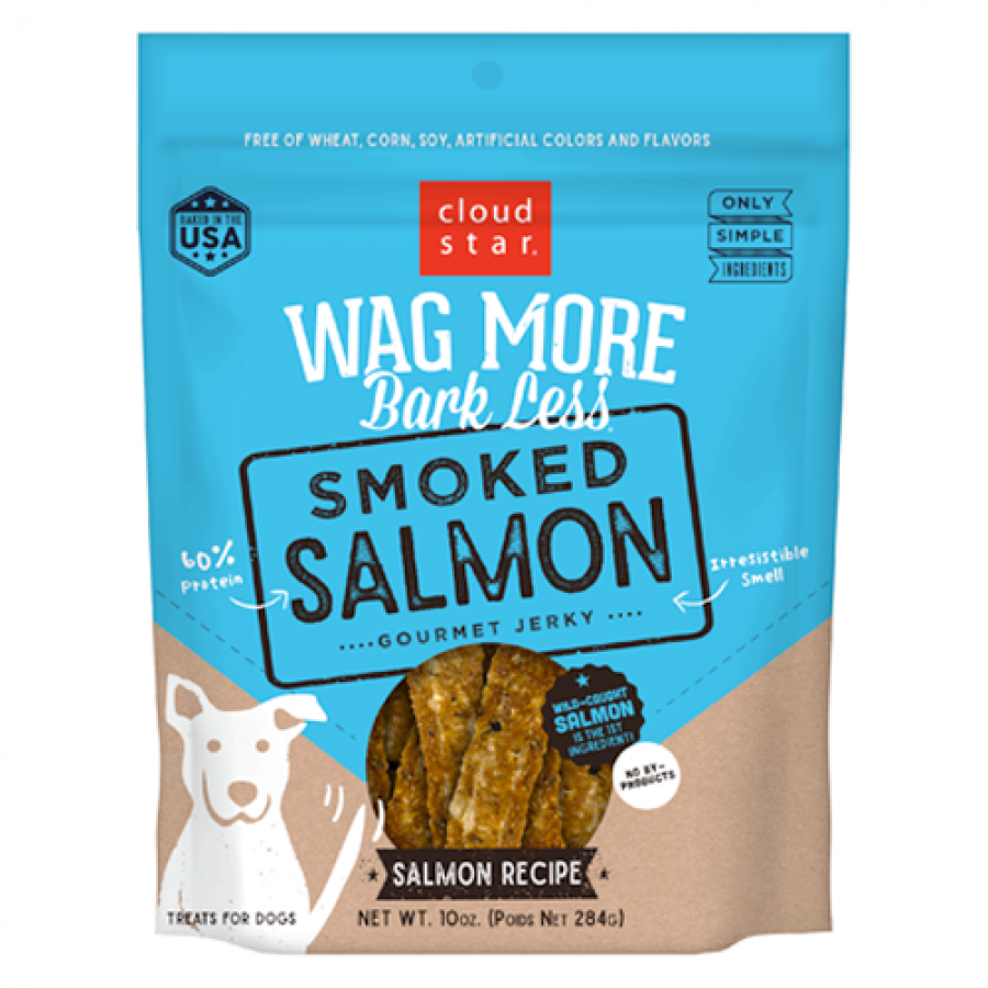 Cloud Star - Wag More Bark Less Jerky SMOKED SALMON Dog Treat - 284GM (10oz)