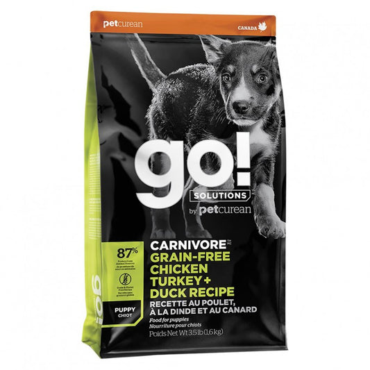 Petcurean - GO! Carnivore GF CHICKEN TURKEY DUCK Dry PUPPY Food - 1.59KG (3.5lb)