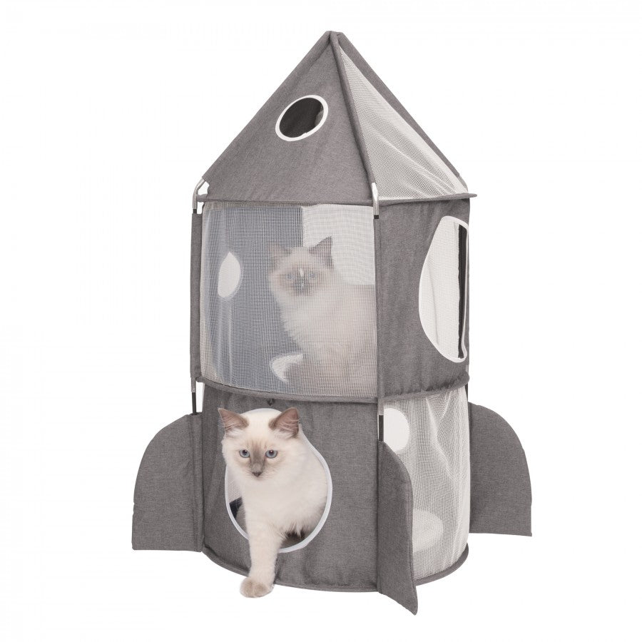 Catit - Vesper Rocket Cat Hideout - GREY - 50 x 50 x 90CM (19.6in x 19.6in x 35.4in)