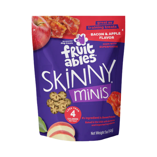 LocalID_71483 Fruitables - Skinny Minis APPLE BACON Chewy Dog Treats - 141GM (5oz)