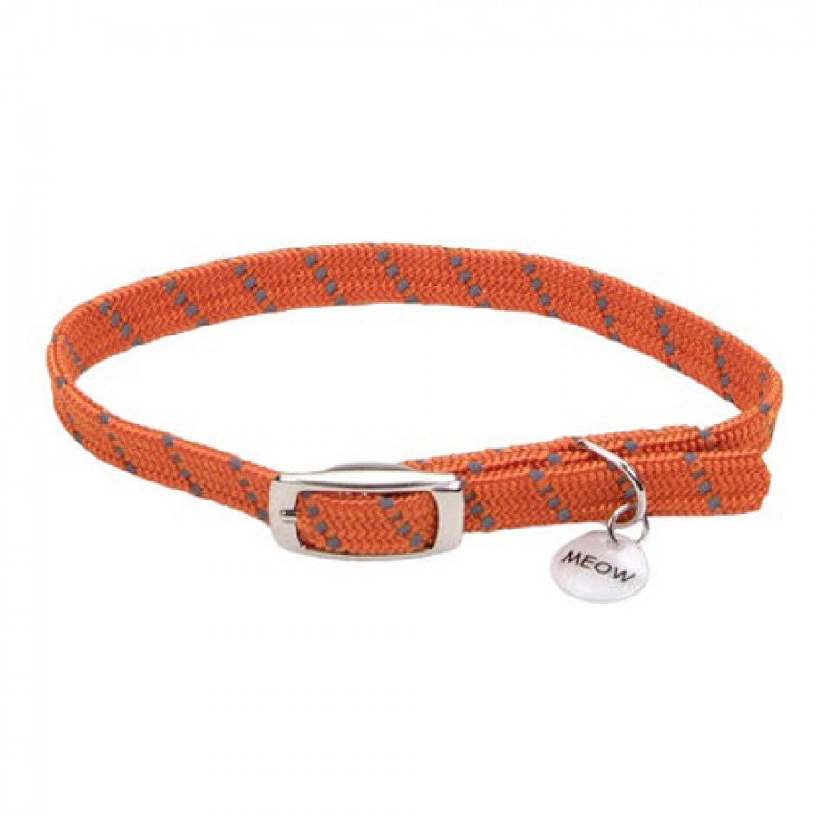 *DISC* Coastal - ElastaCat Reflective Safety Collar - ORANGE - 1 x 25.4CM (3/8x10in)