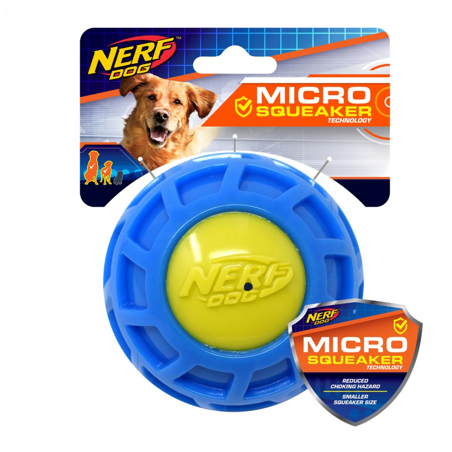 Nerf - Micro Squeak Exo Ball - BLUE and GREEN - LARGE - 10CM (4in)